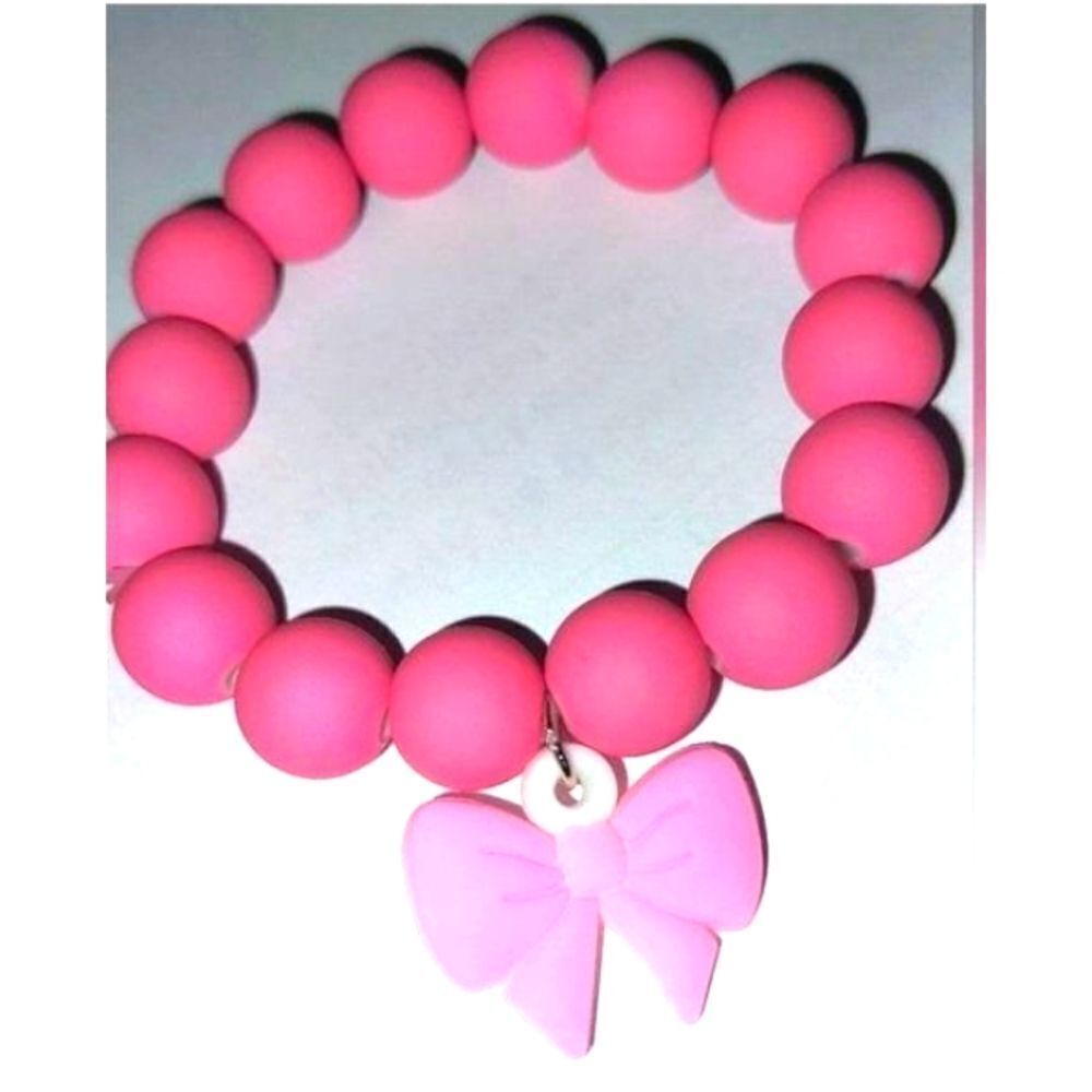Beautiful beaded bow charm bracelet girls